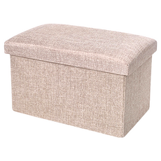 多功能可折疊棉麻收納凳 (米色) 40*25*25cm, 1個