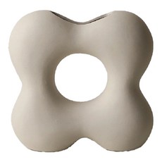 KUIBAO 快豹生活 簡約素胚花瓶 四瓣花朵, 白色