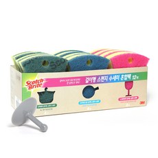 3M Scotch-Brite 百利 掛鉤型防刮菜瓜布 6入+強力清潔菜瓜布 6入+平底鍋專用菜瓜布 6入組, 1組