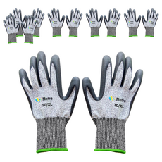 美拓 13針灰黑丁睛防切割透氣手套, XL, 灰黑色, 6雙