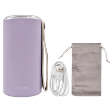 Kinyo 智能溫控充電暖暖寶 附布袋 + Type-C充電線 53 x 32 x 102mm 225g, HDW-6885, 紫色
