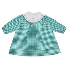 minkmui 女童格紋水果刺繡連身裙