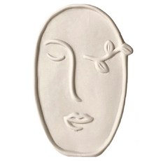 KUIBAO 快豹生活 Simple簡約素胚花瓶 葉子眼人臉, 白色