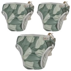 ImseVimse 超彈性防漏游泳尿褲 粉綠幾何, M(7~10kg), 3件