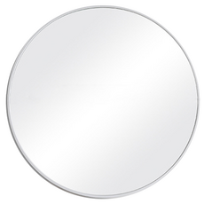 費歐家 北歐簡約太空鋁浴室圓鏡 40cm, 白色