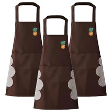 家用防水防油可擦手圍裙, 帶擦手巾, 大容量口袋, PVC材質, 款式隨機, 3件