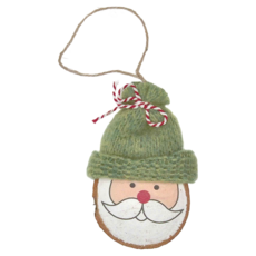 毛線木質老公公吊飾 適用年齡:6歲以上, 13 x 8 x 3cm, 綠色, 1個