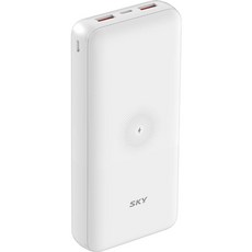 SKY 필 WX20 고속충전 PD 대용량 무선 보조배터리 20000mAh 멀티단자, 화이트, SKY-WX20PD