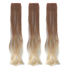 핑크에이지 붙임머리 루즈펌웨이브 칼라피스 옴브레 3톤 매트 모스트사 63~64cm, MB1 밀크브라운 + IG1 아이보리골드, 3개