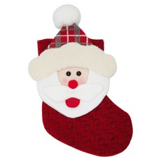 格紋帽聖誕襪 - 老公公, 32cm, 1個