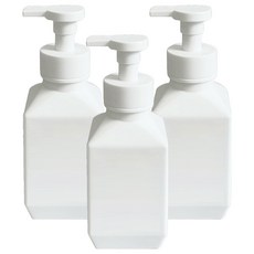 newnlook Poly 泡沫容器 洗髮精 洗手乳 補充空瓶 泡沫 400ml, 3個, 白色