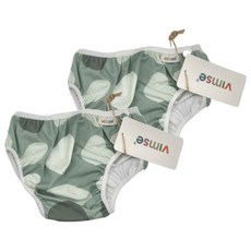 ImseVimse 超彈性防漏游泳尿褲 粉綠幾何, XXL(13-17kg), 2件