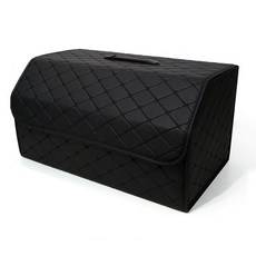 Benauto 整潔後車廂收納箱, 黑色 + 黑色縫線