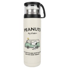PEANUTS 史努比 不鏽鋼水壺 直徑6.5 x 24.8cm, 顏色隨機, 480ml, 1個