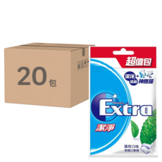 Extra 益齒達 潔淨無糖口香糖 - 薄荷口味，有助於口腔的保健, 62g, 20包
