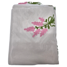 小銅板 雙層刺繡窗簾, 浪漫薰衣草米