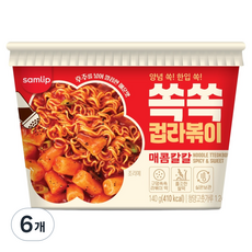 samlip 三立 쏙쏙 杯裝辣炒年糕拉麵 勁辣爽口, 140g, 6個