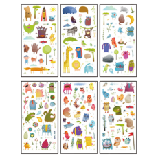 德德小品集 和紙裝飾貼紙 6張入 尺寸80mm*160mm, 外星生物, 1組
