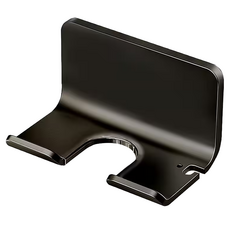 FAmILyLIFE 生活 簡約風航太鋁免打孔吹風機收納架 免釘膠款 2個, 極簡黑, 1組