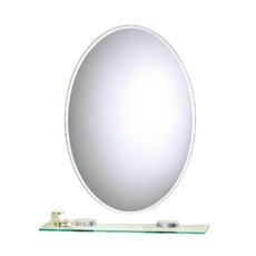 雙手萬能 經典防霧橢圓浴鏡，48x68CM，附玻璃平台