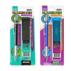 Misoro 3000 按壓式自動工程筆 黑藍兩色組 2.0mm, 2mm, 1組