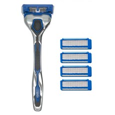 KAI 貝印 axia 潤滑刮鬍刀 附5刀刃, 刮鬍刀柄 + 5個刀刃, 1組