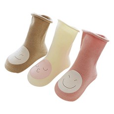 Mom's care 小臉圖案長筒襪 3雙