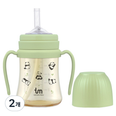 토비앤몰리 유아용 PPSU 포포 빨대컵, 그린, 2개, 180ml
