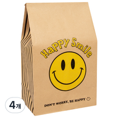 Good given 幸福微笑紙袋 中 40入, 4個, 黃色 + 黑色