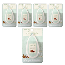 KOKUYO little woods 可替換式修正帶 5mm×8m 象牙白, 綠色, 5入