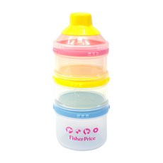 Fisher-Price 費雪 奶粉分裝盒3件組 可單獨分離使用 可定量保存奶粉 熱水消毒OK 藥水消毒OK 微波爐OK, 粉色 + 黃色 + 藍色, 1組