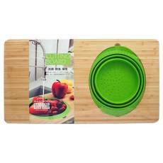 Quasi 竹之美 2合1瀝水砧板 天然材質 防水防霉, 1個