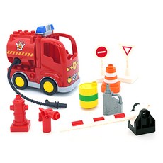 Papa Toys得寶兼容公仔組合 消防車遊戲樂高兼容積木, 混色