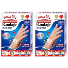 Dr.Check Nursing Expert 護理專家 防水透氣貼布 防菌防塵 內層棉墊不沾黏傷口, 7.2 x 3cm, 20片, 2盒