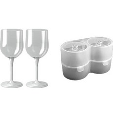 JURIATO 攜帶式紅酒杯 白色款 2入組+收納盒, 340ml, 1組