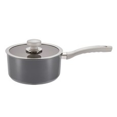 HAPPYCALL Blitz電磁爐適用單柄陶瓷不沾湯鍋+鍋蓋組, 炭灰色, 18cm