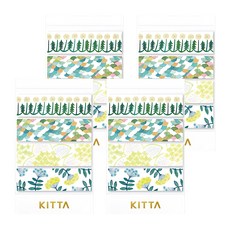 KING JIM HITOTOKI KITTA 隨身攜帶和紙膠帶 花8 近藤百恵設計款，15x50mm, 近藤百恵設計款 花8, 4個