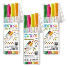 SIMBALION 雄獅 單頭螢光筆 便利盒 21 FM35, 綠色 + 粉色 + 黃色 + 橘色, 12支