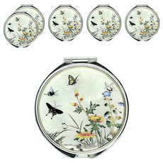 Pa&Ca Korea 高級螺鈿手持鏡, 6個, 草蟲圖