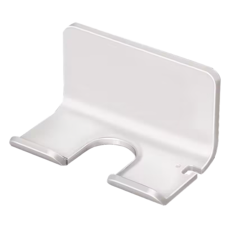 FAmILyLIFE 生活 簡約風航太鋁免打孔吹風機收納架 免釘膠款 2個, 極簡白, 1組