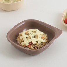 TACKAON 幼兒用方型麥片碗, 1個, 棕色