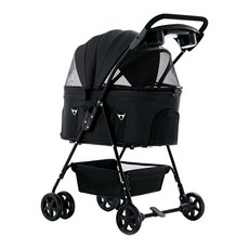 Bello Pets 前輪萬向 車包分離款寵物手推車 加大款 SP02FL, 黑色, 1個