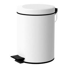 TRENY 加厚 緩降 不鏽鋼垃圾桶, 白色