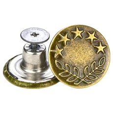 可拆免縫腰圍調節鈕扣 麥穗徽章 Set 20, 銅色, 1組