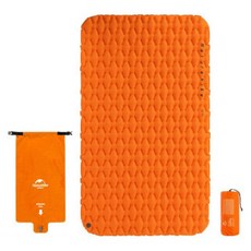 Naturehike 挪客 竹片式雙人不帶枕充氣墊 附氣袋 FC11款 NH19Z055-P 1.3kg, 炫彩橙, 1組