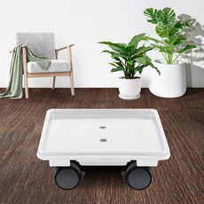 Hwabunworld 移動式花盆底座 現代經典, 白色