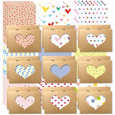 圖映愛心重點圖案信紙 9款, 1套, 單一顏色, 1個
