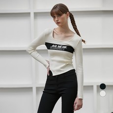 EGOIST 女性字母提花修身套頭衫 EQ3BO805