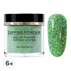메이브라운 디핑파우더 샤이니 네일글리터 M10204, 6개, 그린오펄