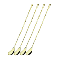 GOODLIVING 不鏽鋼304吧叉匙 30cm, 4個, 金色